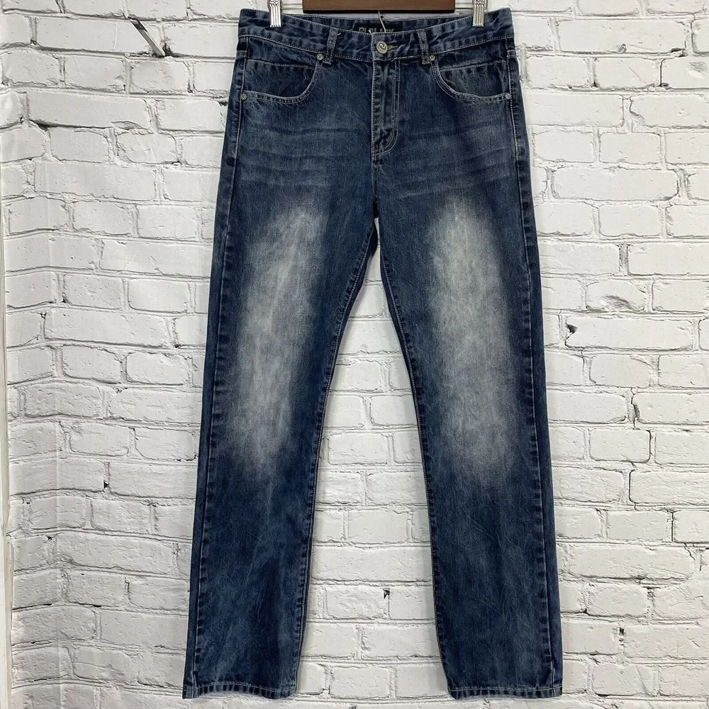 CJ Black Mens Premium Slim Jeans Size 32X32 Blue‎ Straight Leg Fade Grunge